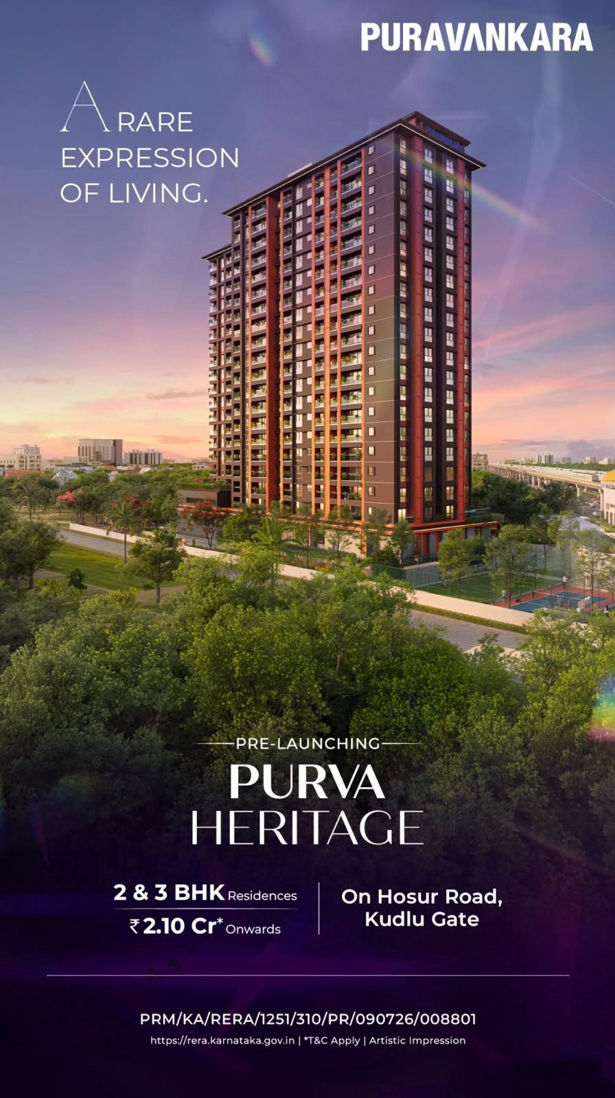 Purva Heritage in Bengaluru South Electronic City